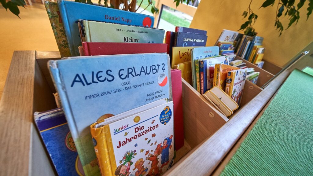 Nahaufnahme von Kinderbüchern